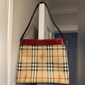 Burberry Handbag Haymarket Horse Nova Check Red